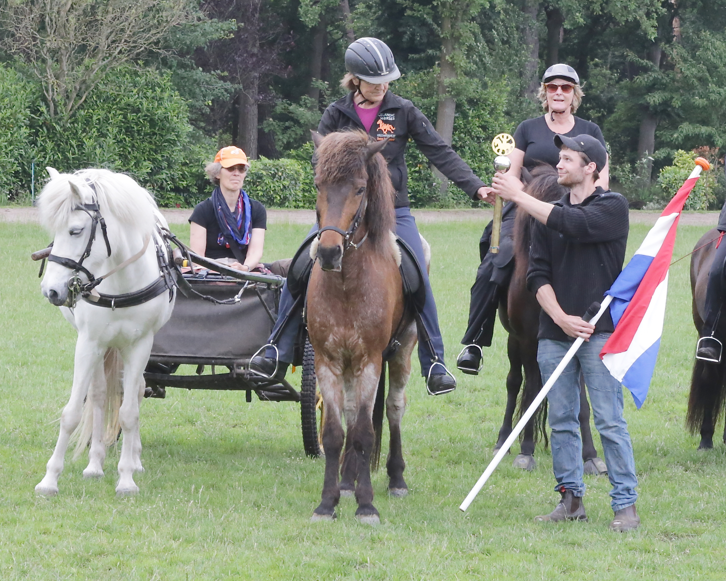 Estafetterijders op weg 