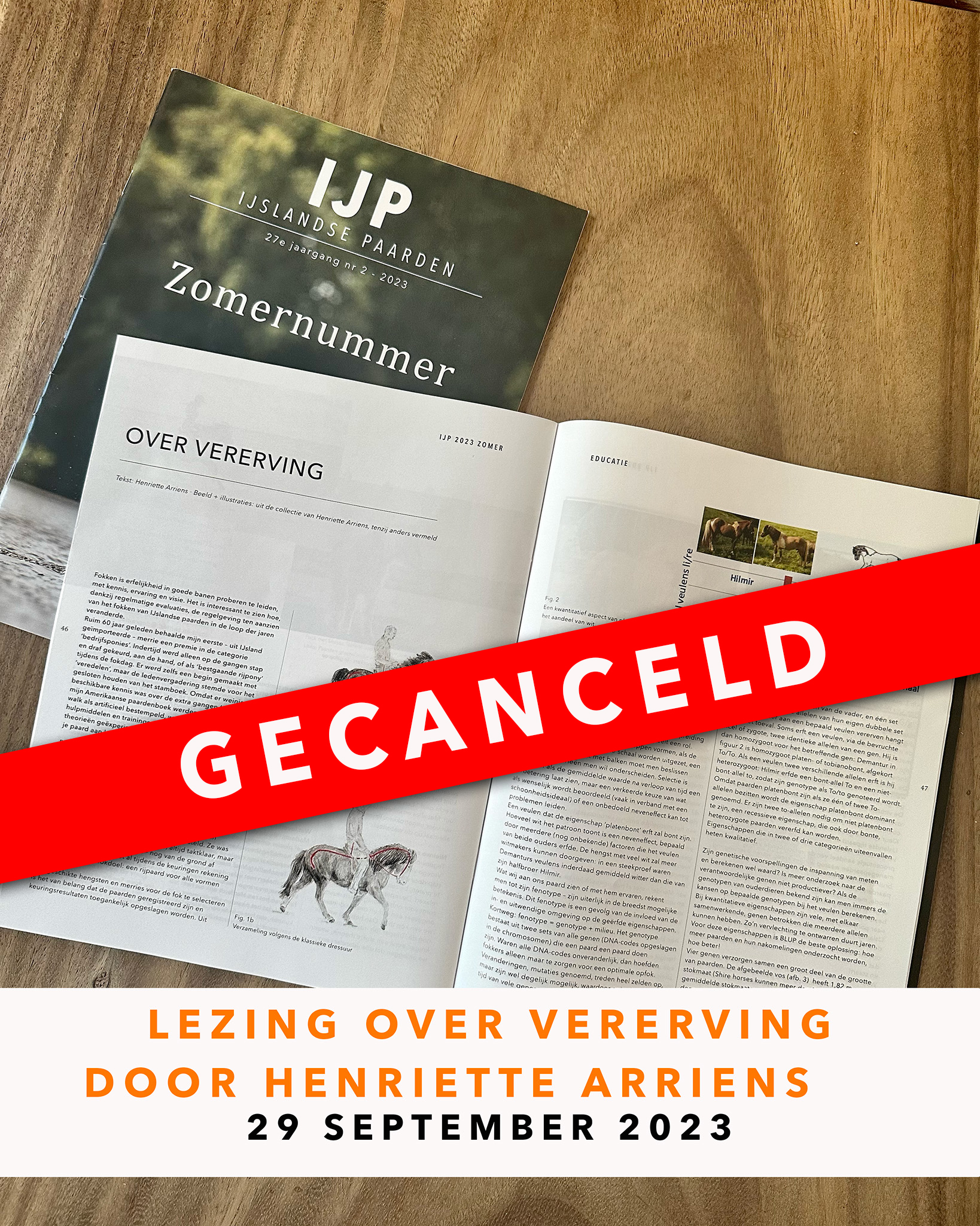 Lezing 29 september Henriette Arriens over vererving GECANCELD