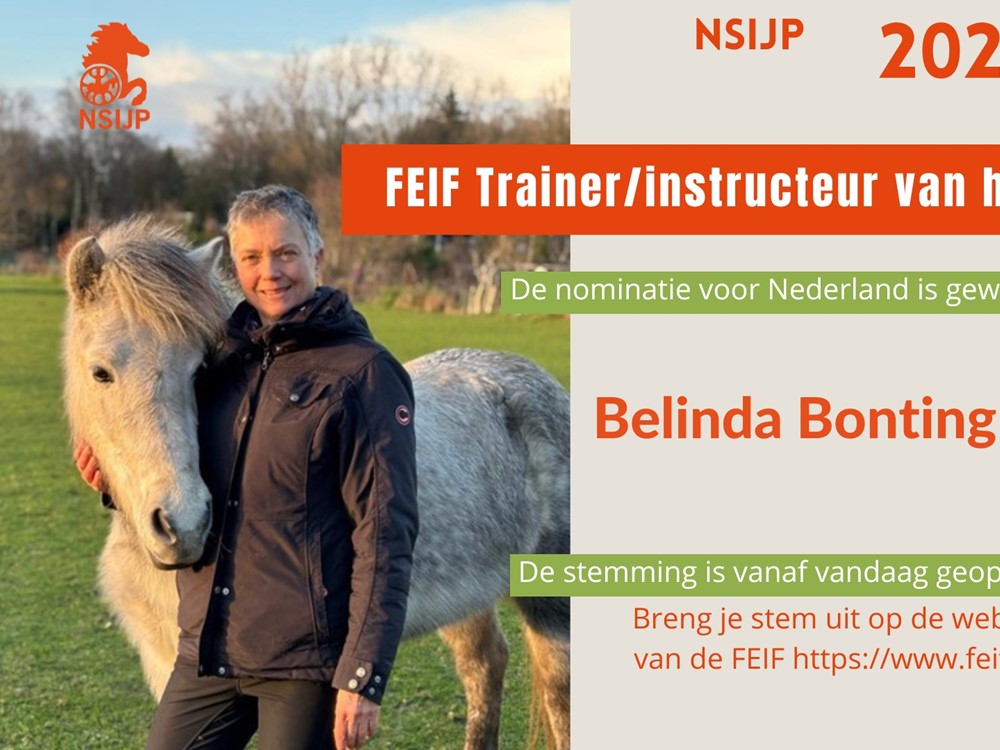 nominatie FEIF Trainer/Instructeur van het jaar, Belinda Bonting