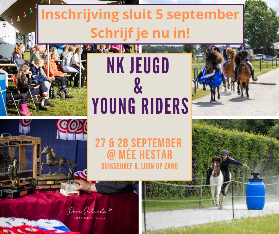 Inschrijving NK Jeugd & Young Riders sluit 5 september!